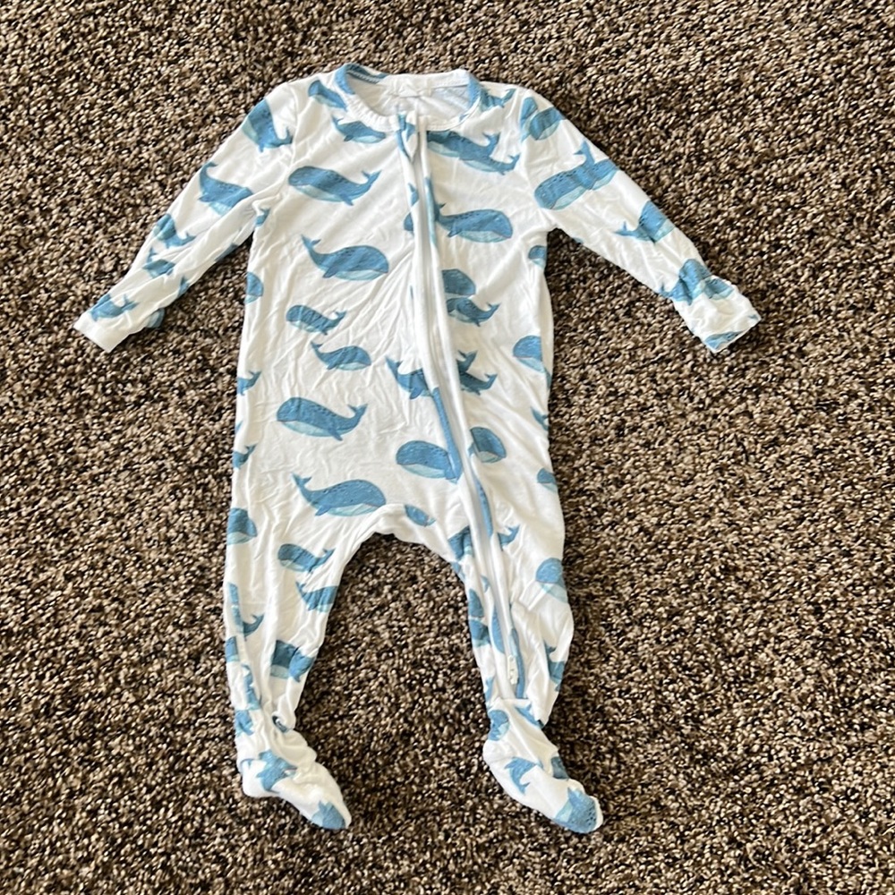 Boys whale footie pajamas